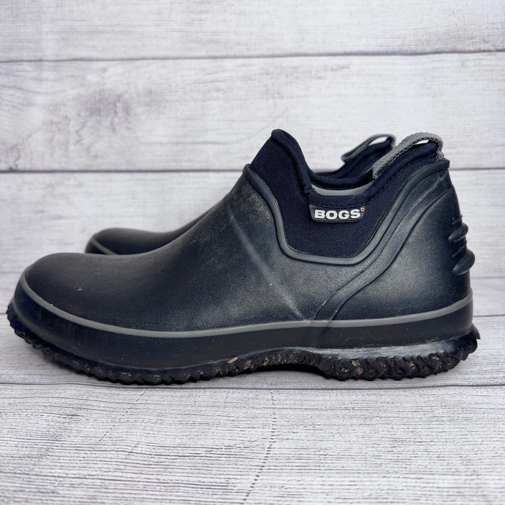 Bogs Urban Farmer Mens Black Rubber Neoprene Waterproof Rain Boots size 8